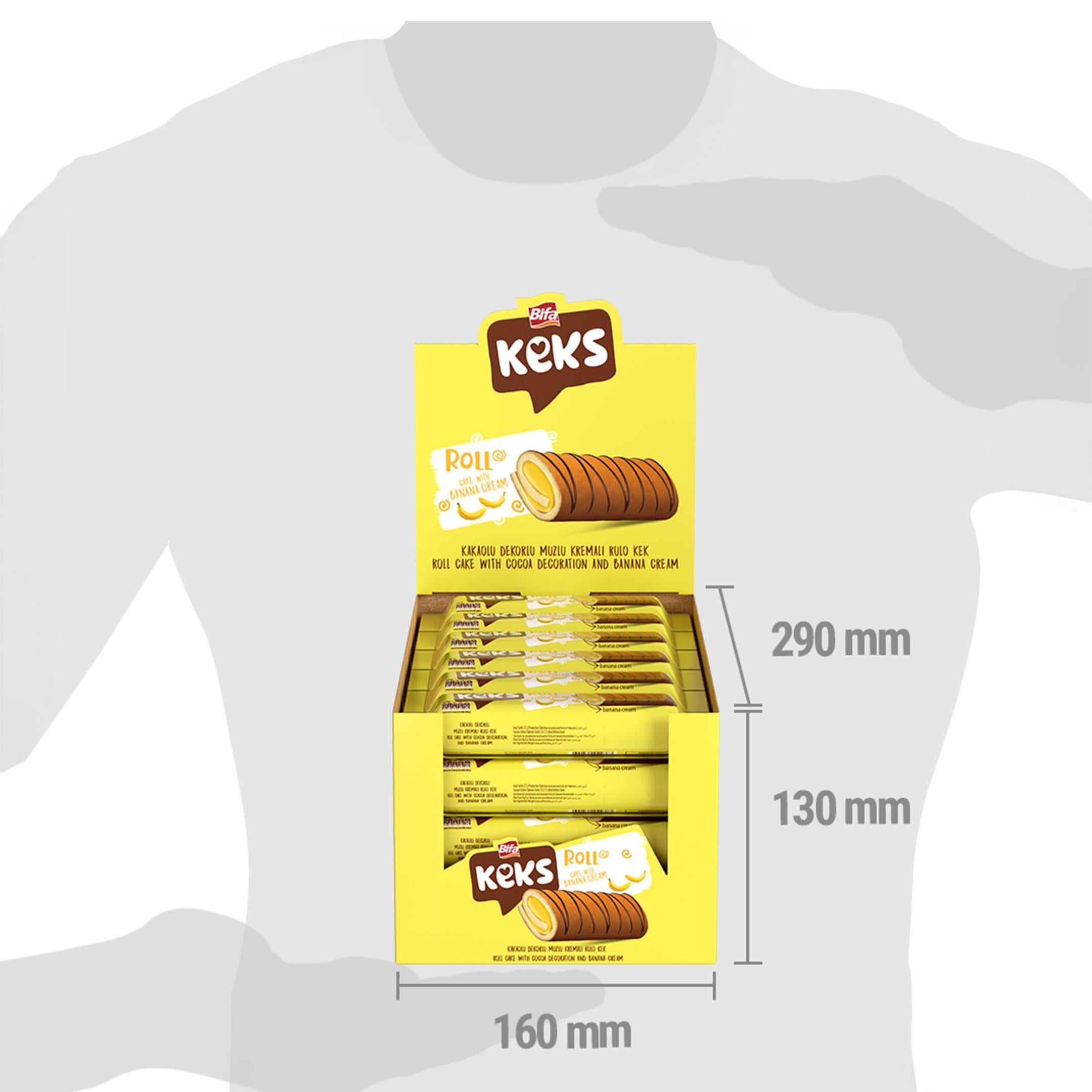 Bifa Keks Muzlu Kremalı Ve Kakao Dekorlu Rulo Kek 50 gr x 24 Adet