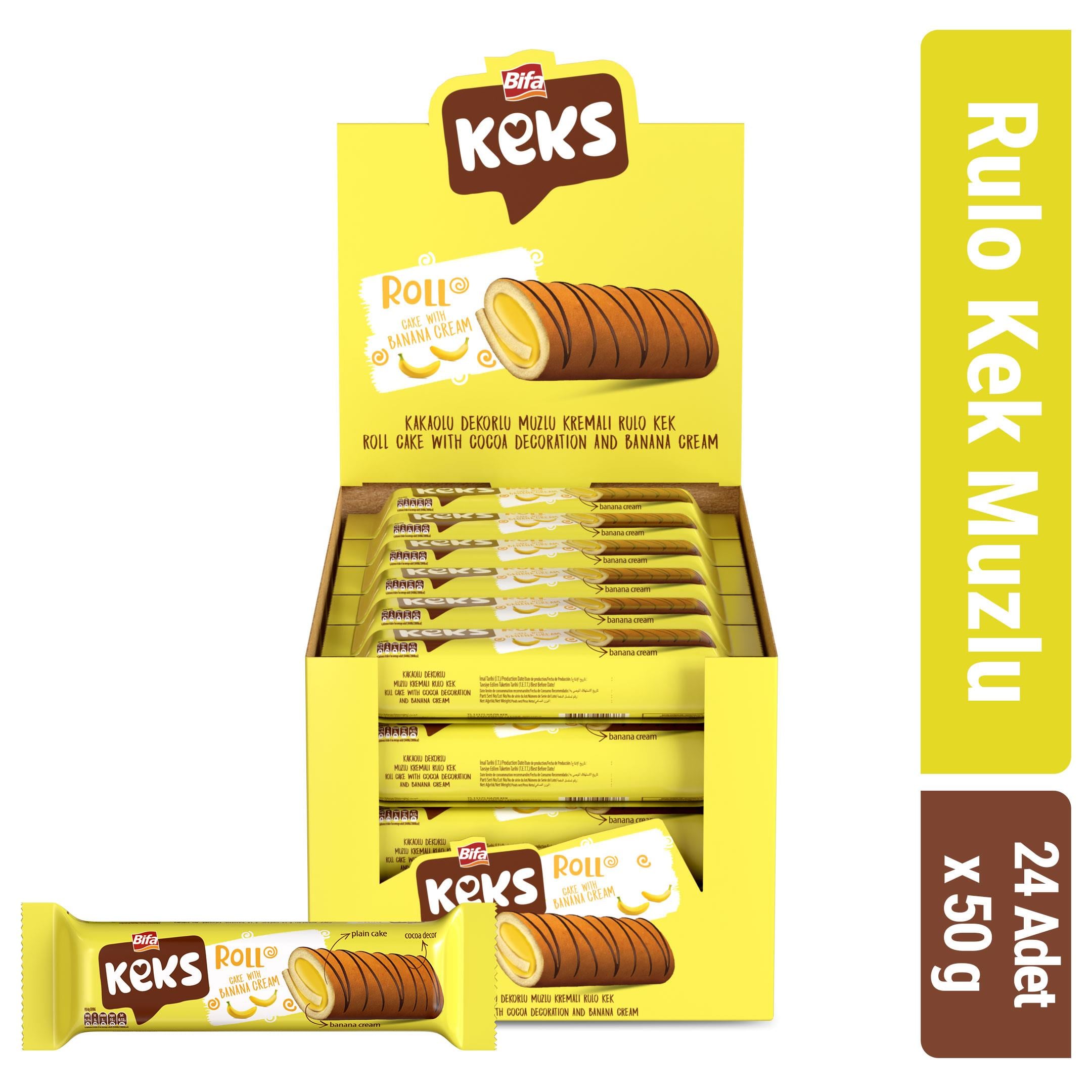 Bifa Keks Muzlu Kremalı Ve Kakao Dekorlu Rulo Kek 50 gr x 24 Adet