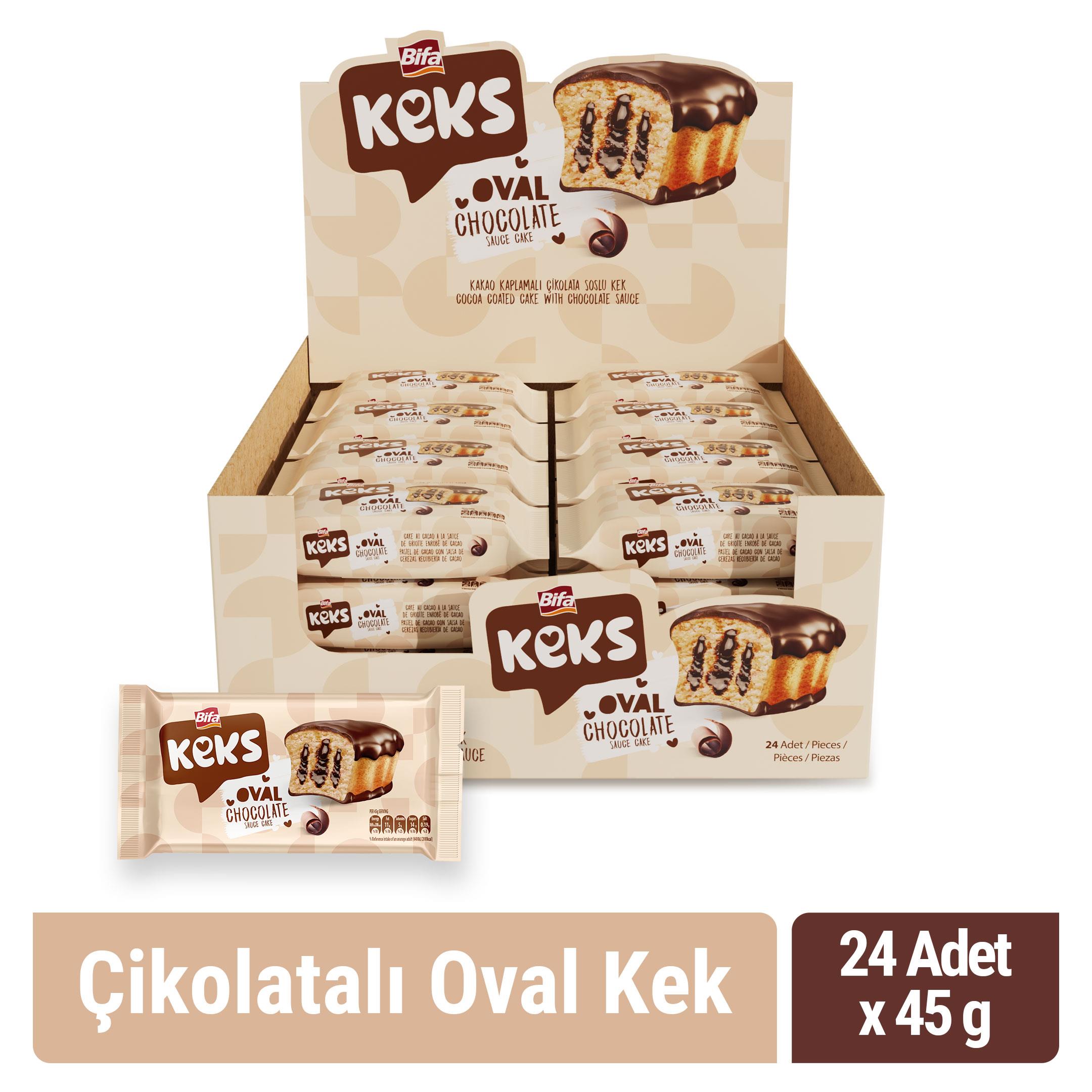 Bifa Keks Oval Cake with Chocolate 45 gr x 24 Pieces