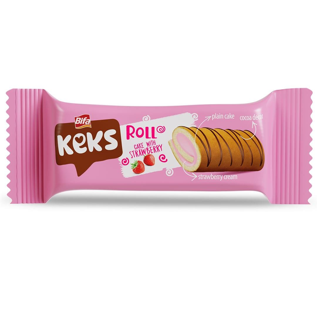Bifa Keks Roll Cake Strawberry 40 gr x 24 pieces