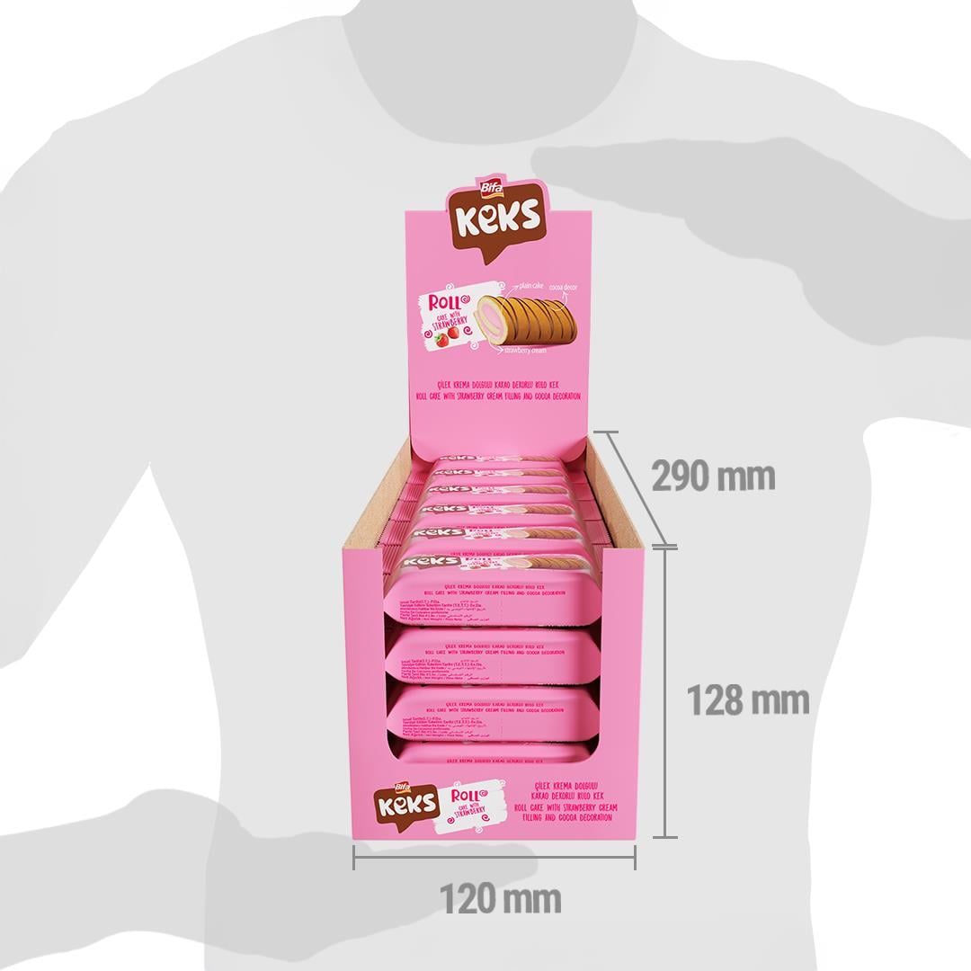 Bifa Keks Roll Cake Strawberry 40 gr x 24 pieces