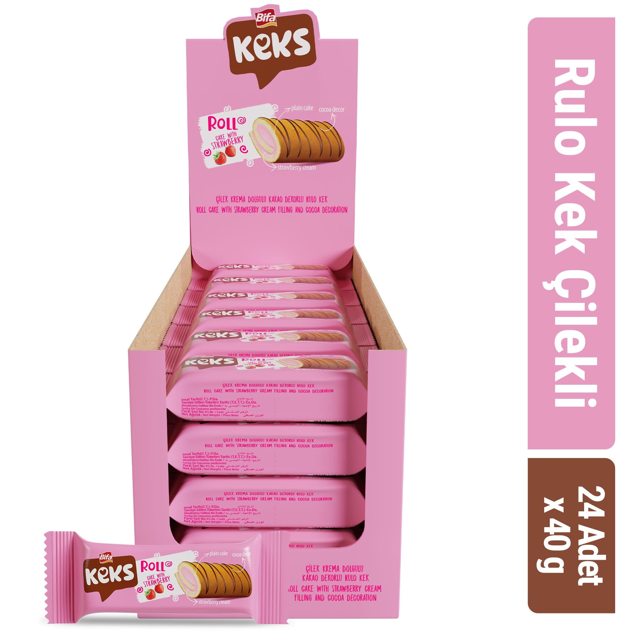 Bifa Keks Roll Cake Strawberry 40 gr x 24 pieces