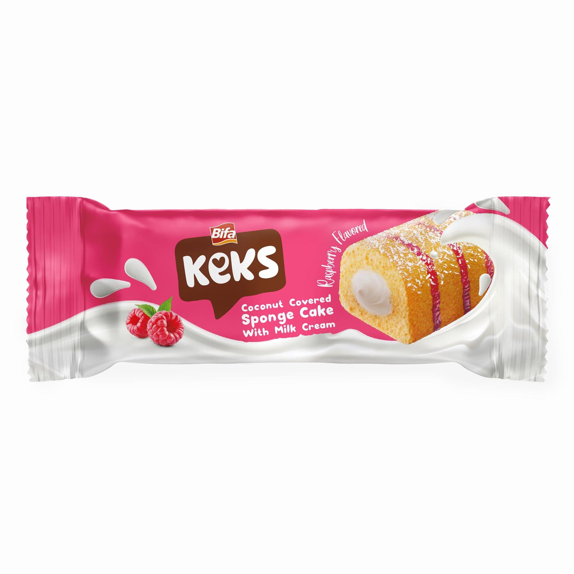 Bifa Keks Sponge Cake with Raspberry and Coconut 45 gr x 24 pieces