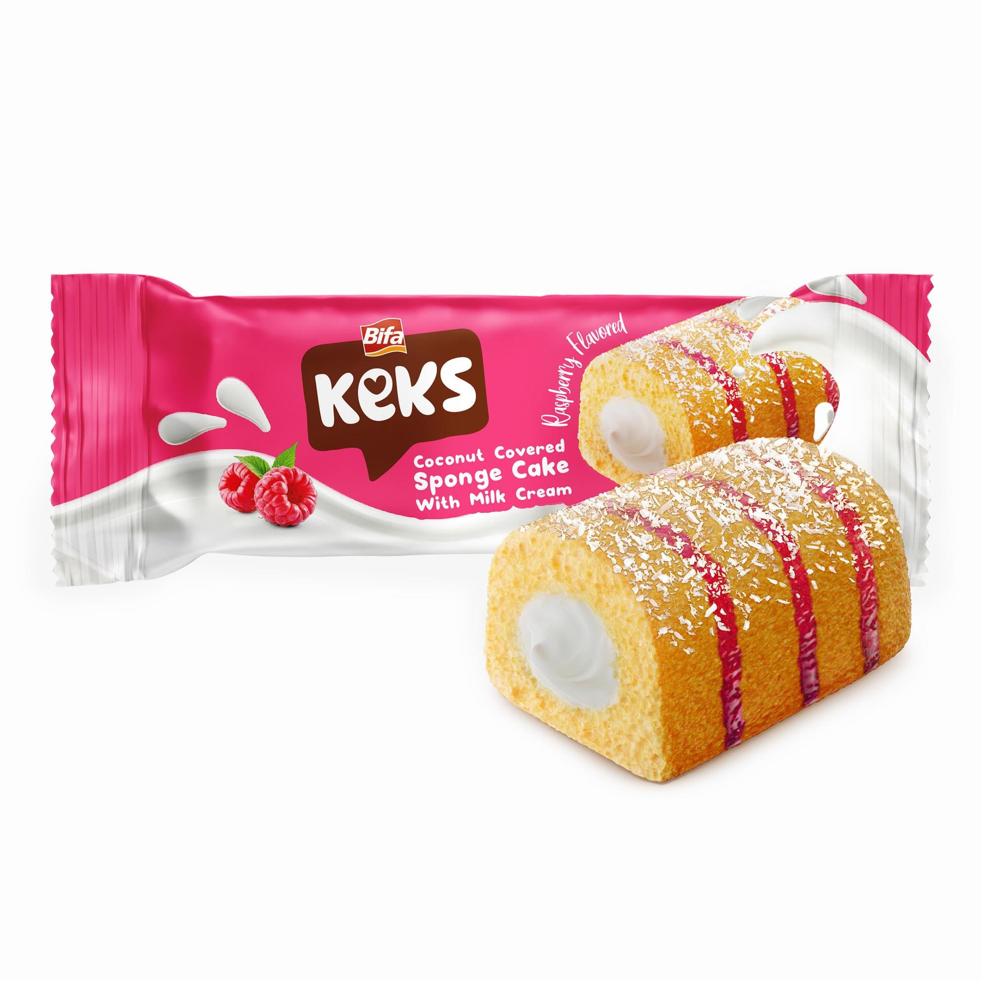 Bifa Keks Sponge Cake with Raspberry and Coconut 45 gr x 24 pieces