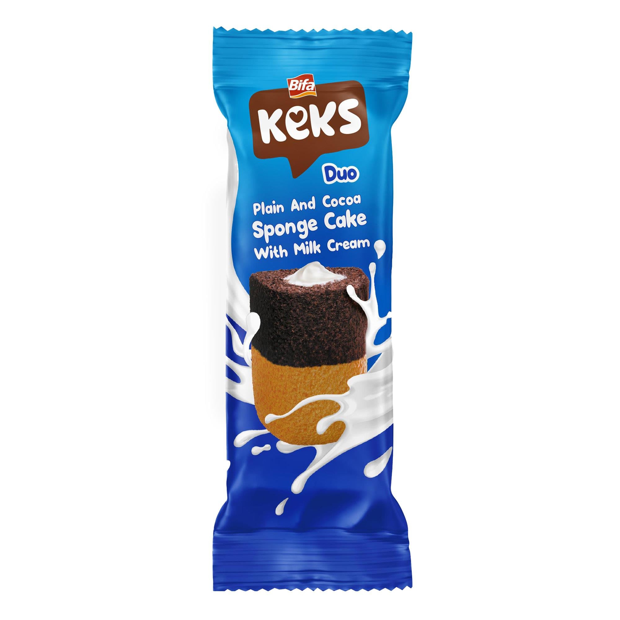 Bifa Keks Sponge Kek Duo Sade ve Kakaolu 45 gr x 24 adet