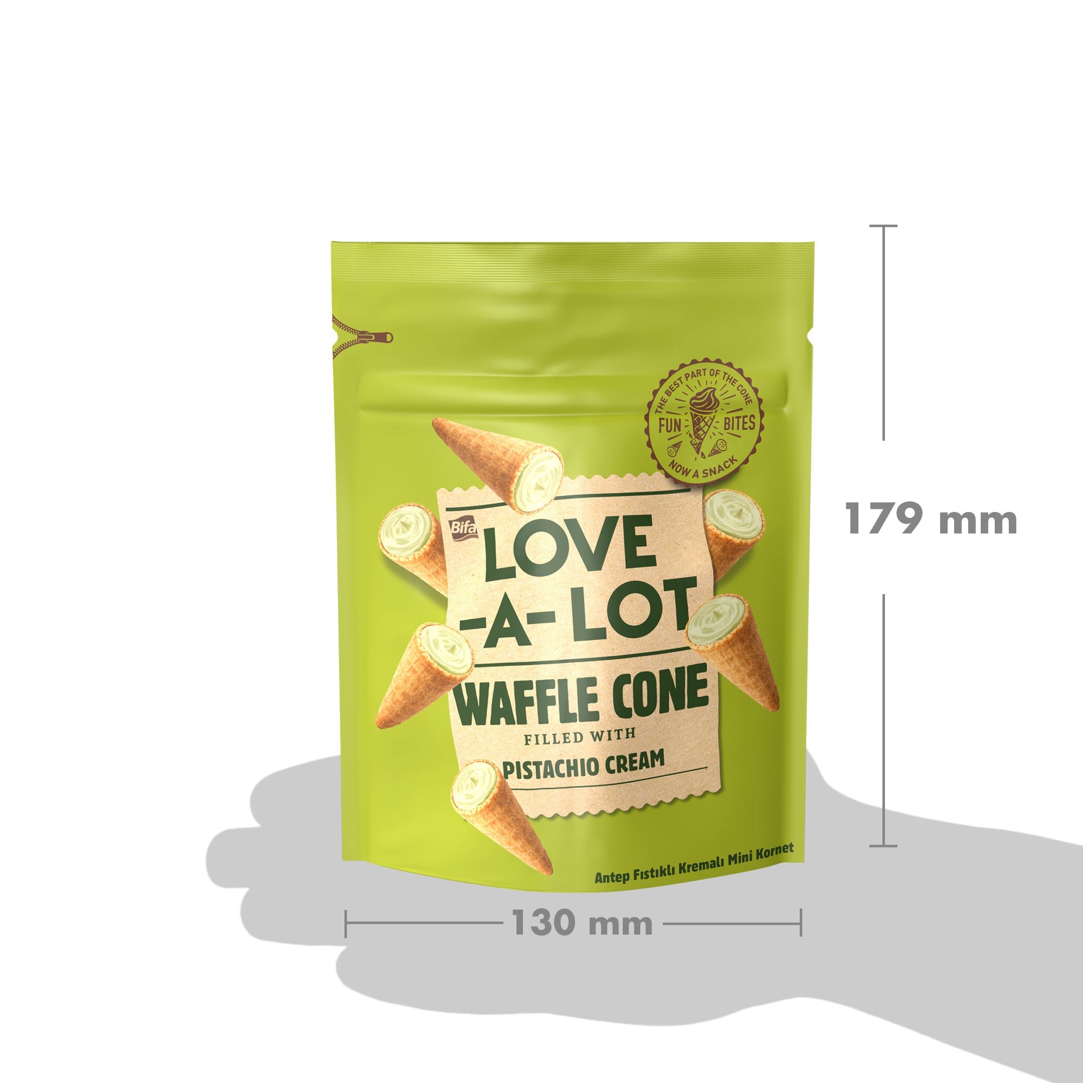 Love-A-Lot Antep Fıstıklı Kremalı Mini Kornet 55 gr x 2 Adet