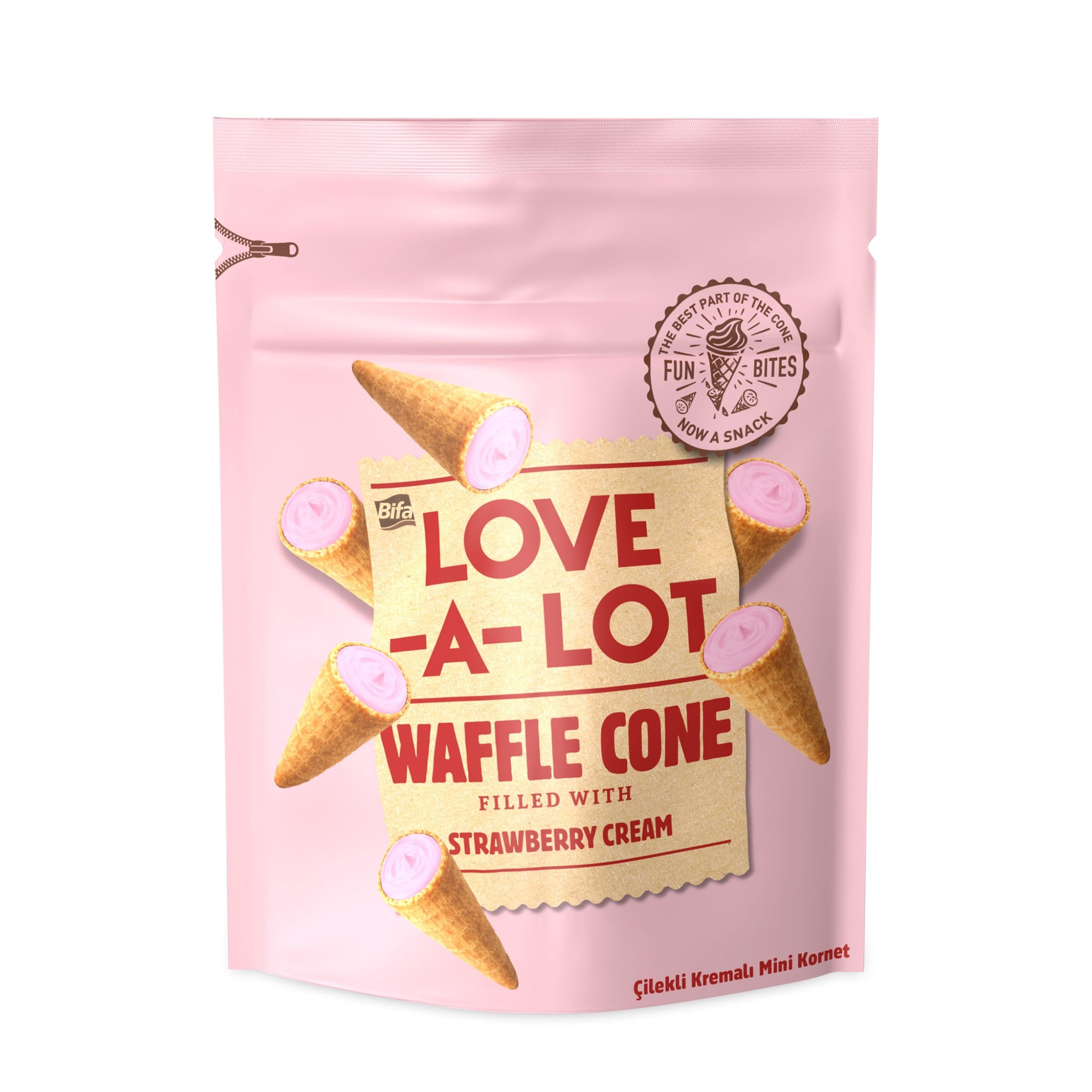 Love-A-Lot Çilekli Kremalı Mini Kornet 55 gr x 2 Adet