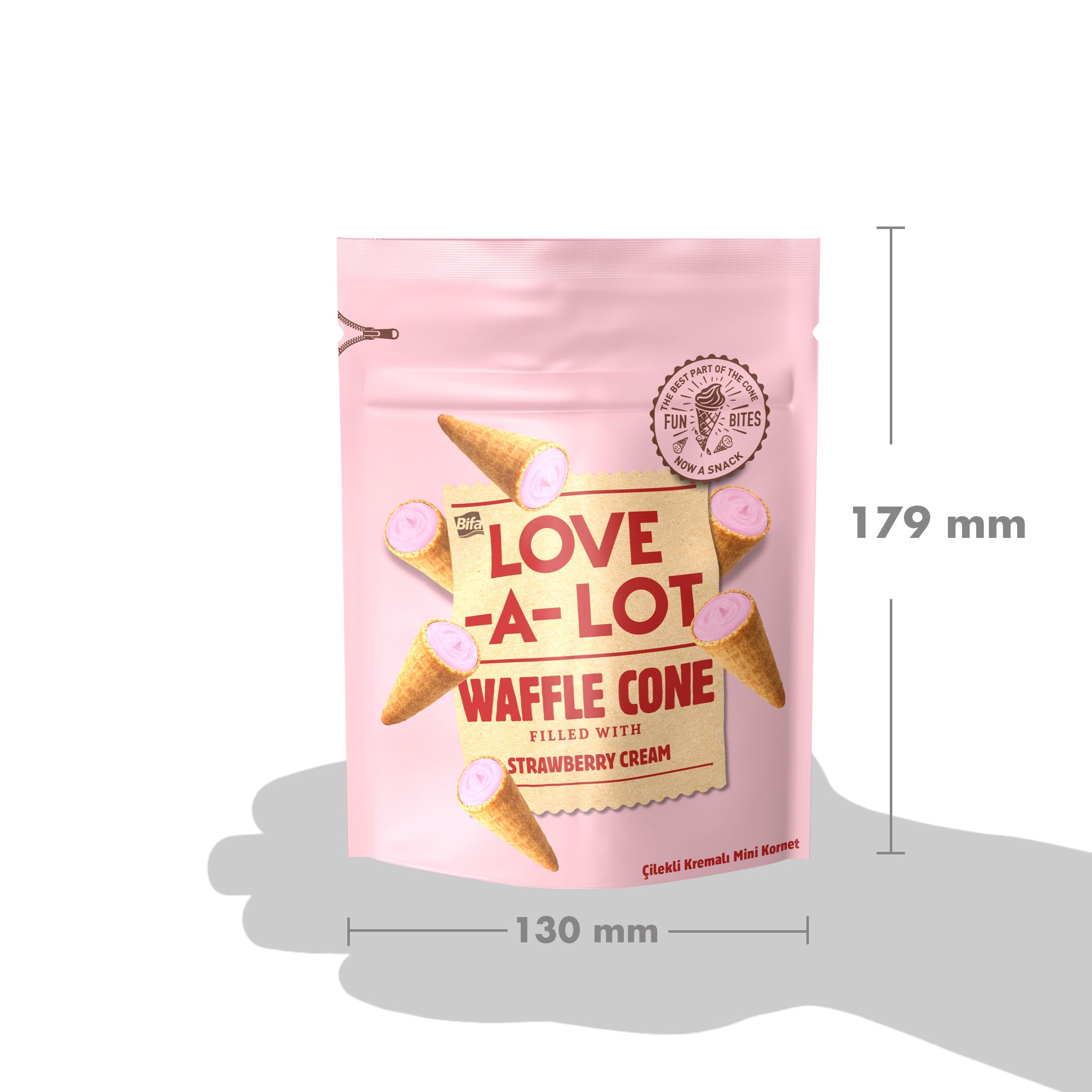 Love-A-Lot Çilekli Kremalı Mini Kornet 55 gr x 2 Adet