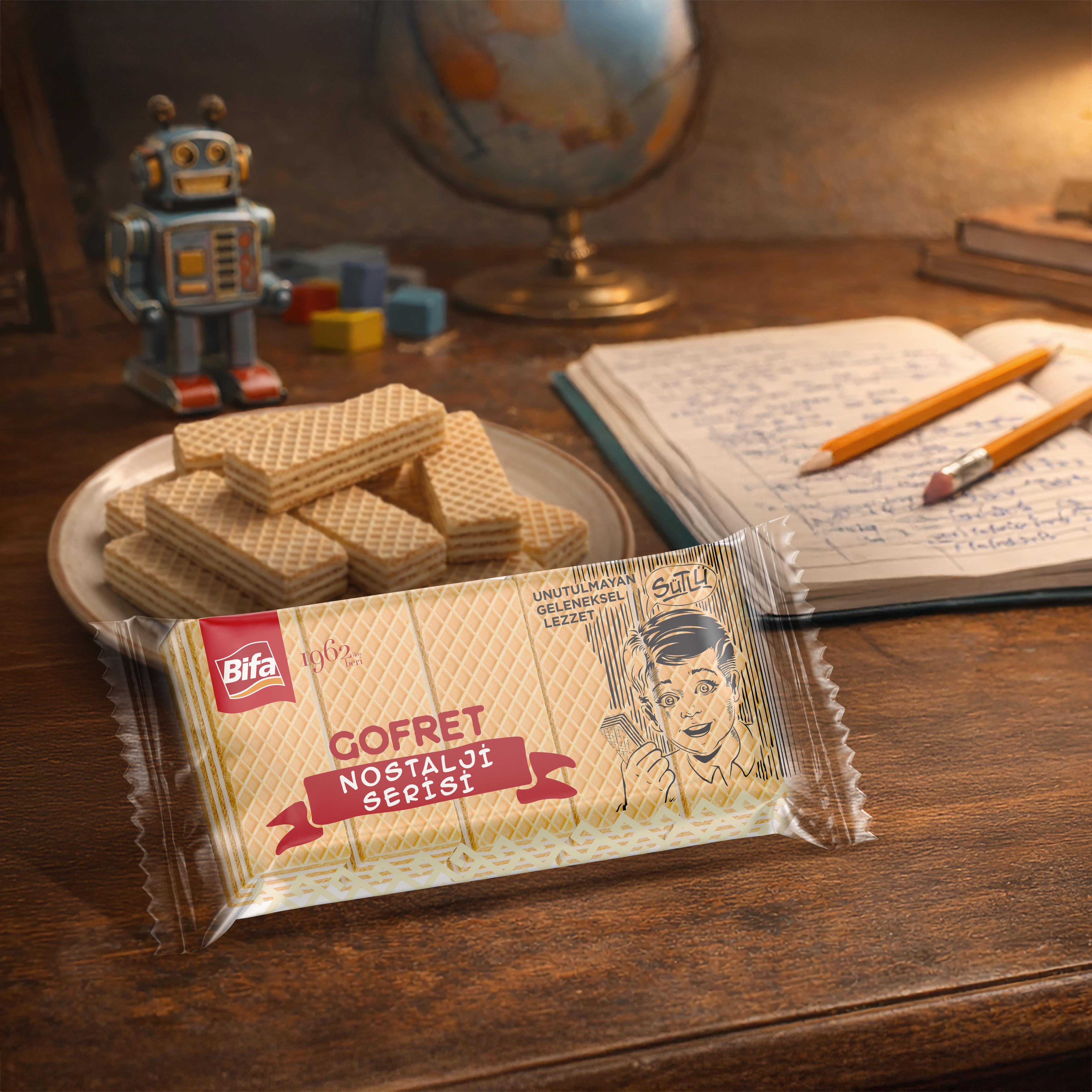 Bifa Nostalji Sütlü Vanilyalı Gofret 125 gr x 4 Adet