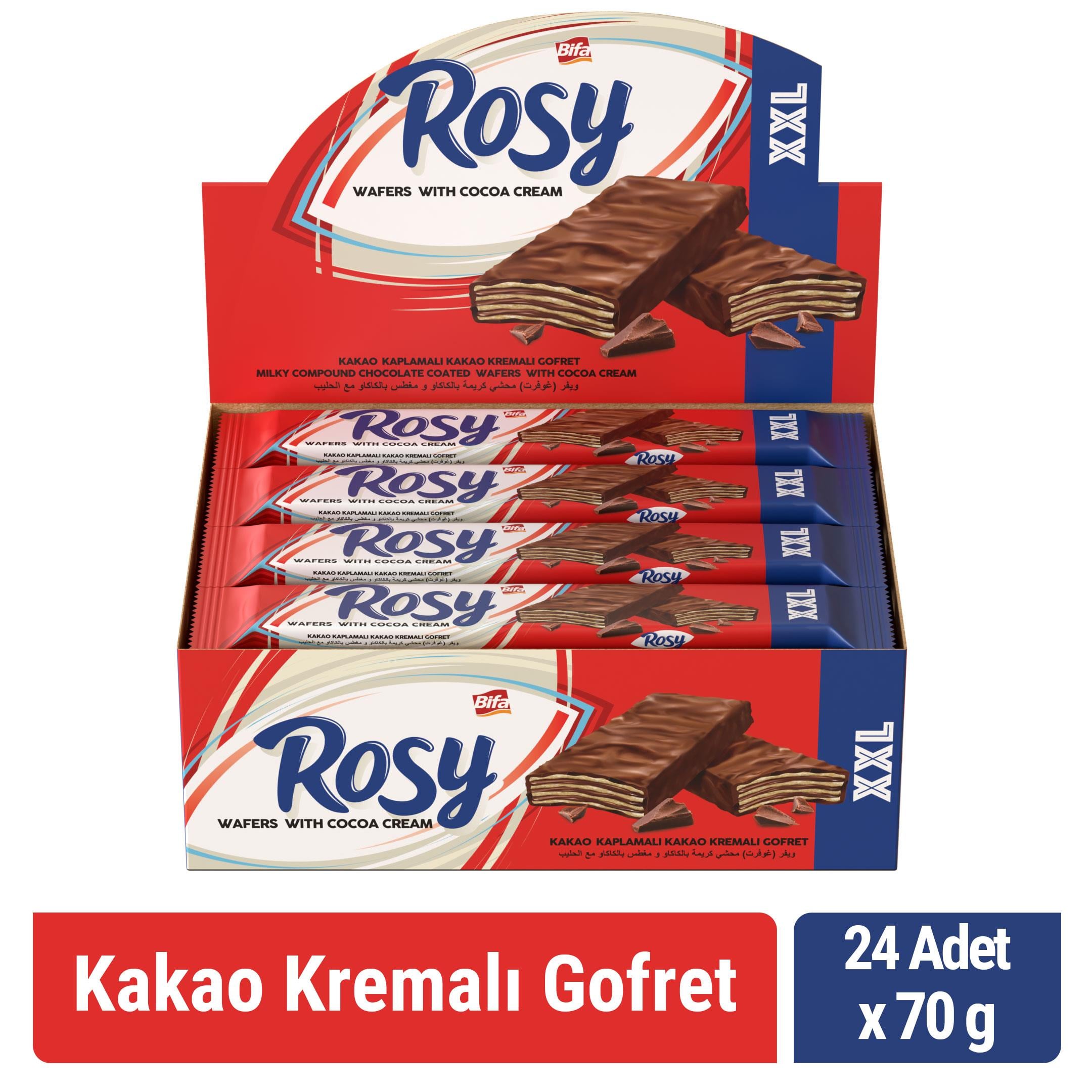 Bifa Rosy Kaplamalı Kakao Kremalı Gofret 70 gr x 24 Adet