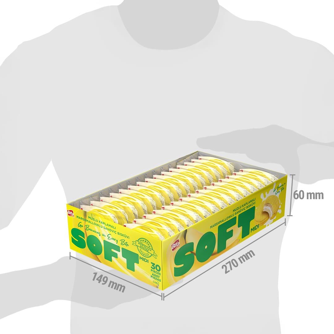 Bifa Soft Muzlu Marshmallowlu Midi Boy Bisküvi 20 gr x 30 Adet