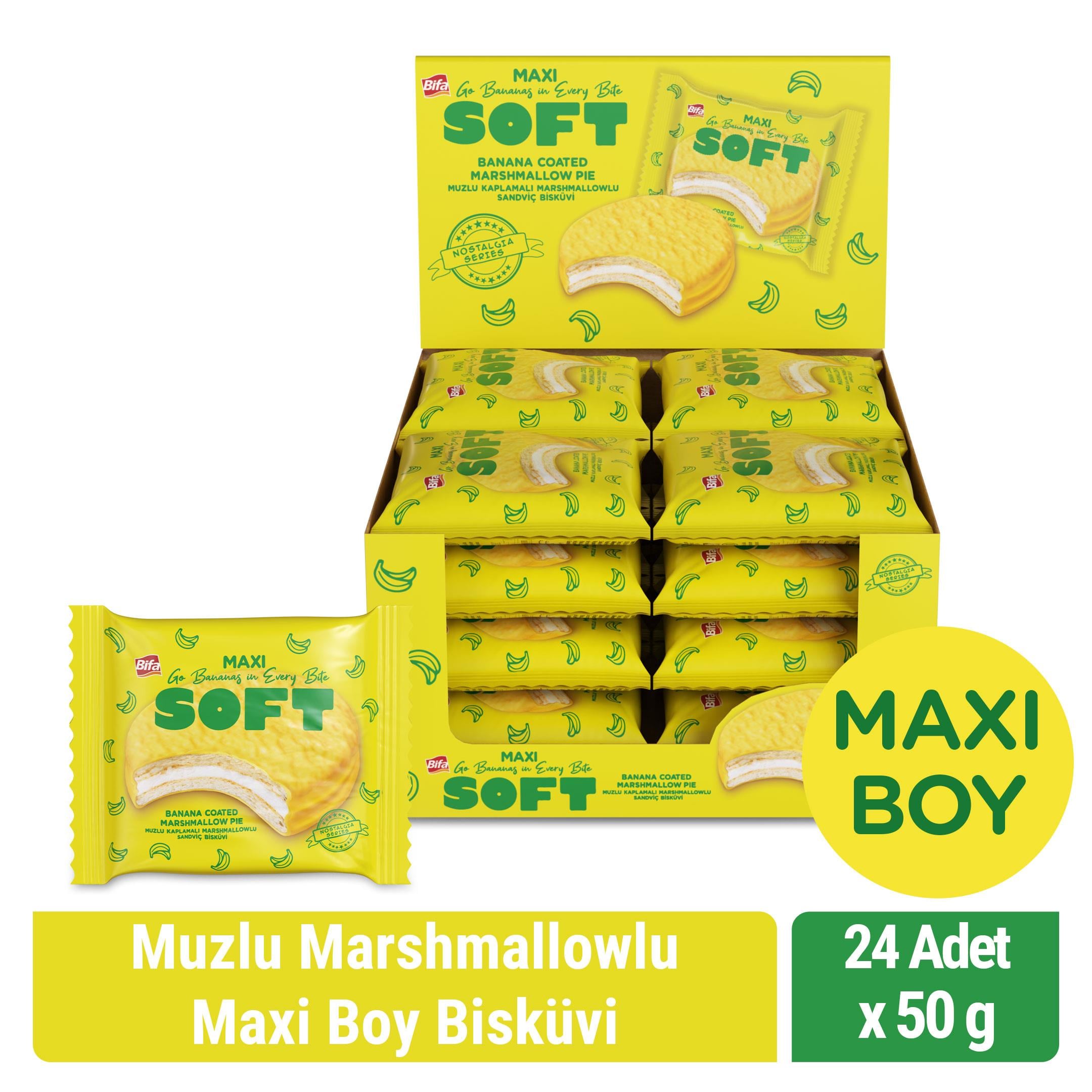 Bifa Soft Muzlu Marshmallowlu Maxi Boy Bisküvi 50 gr x 24 Adet