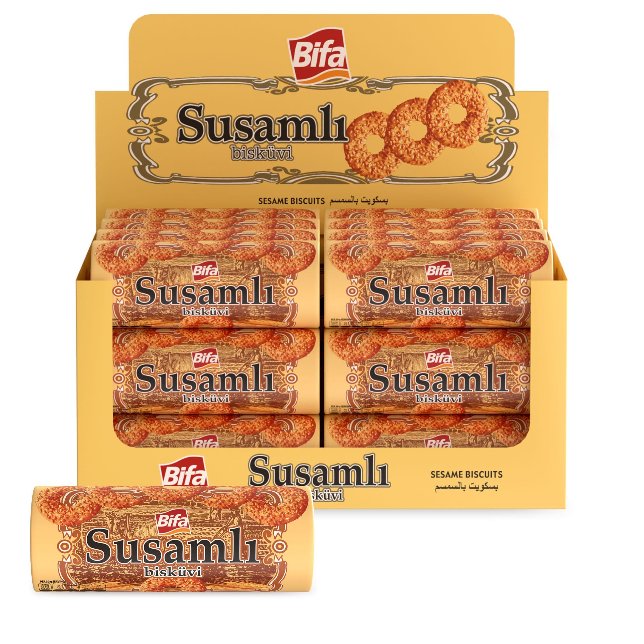 Bifa Susamlı Bisküvi 70 gr x 24 Adet