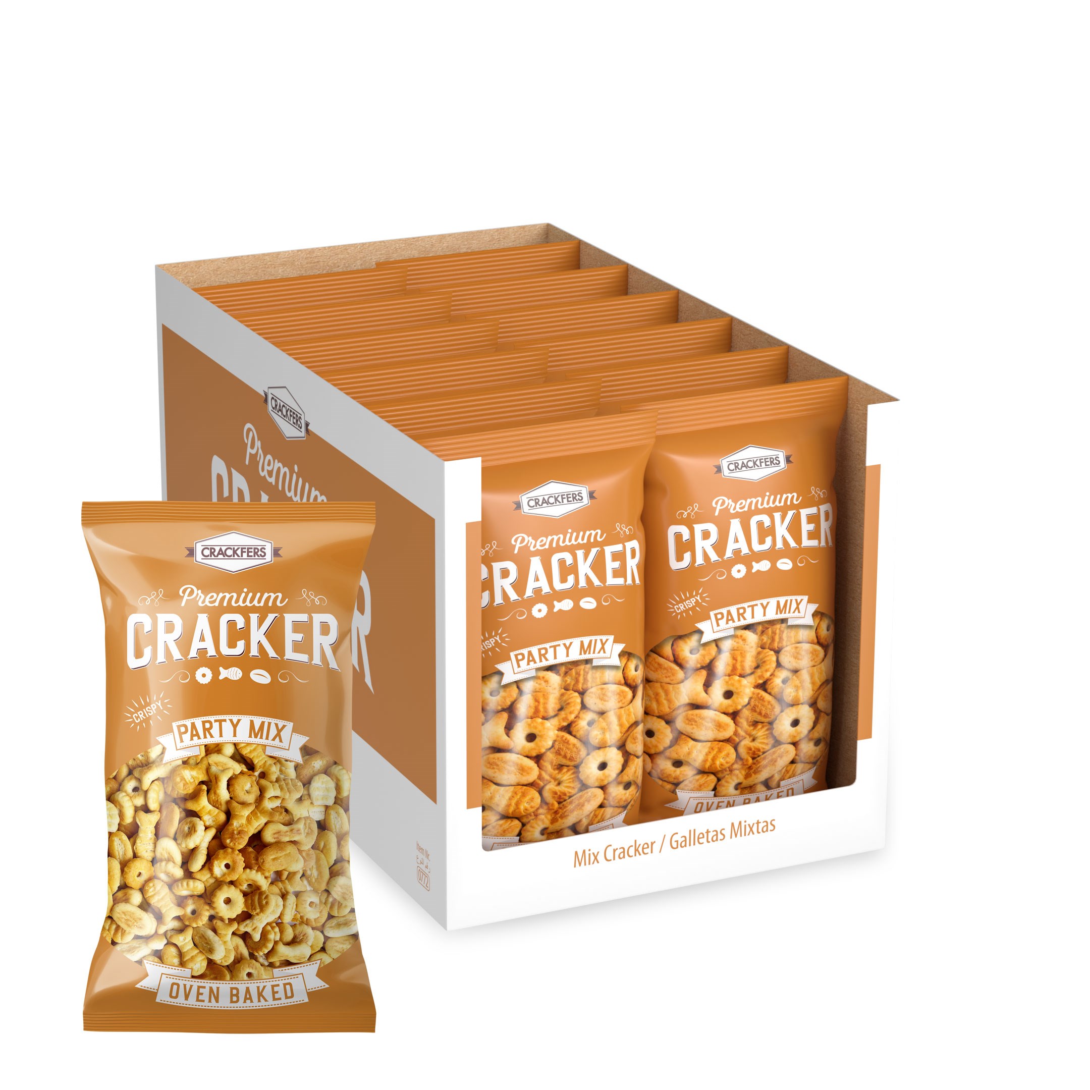 Crackfers Mix Maxi Boy Kraker - Balık - Nokta - Badem 300 gr x 12 Adet