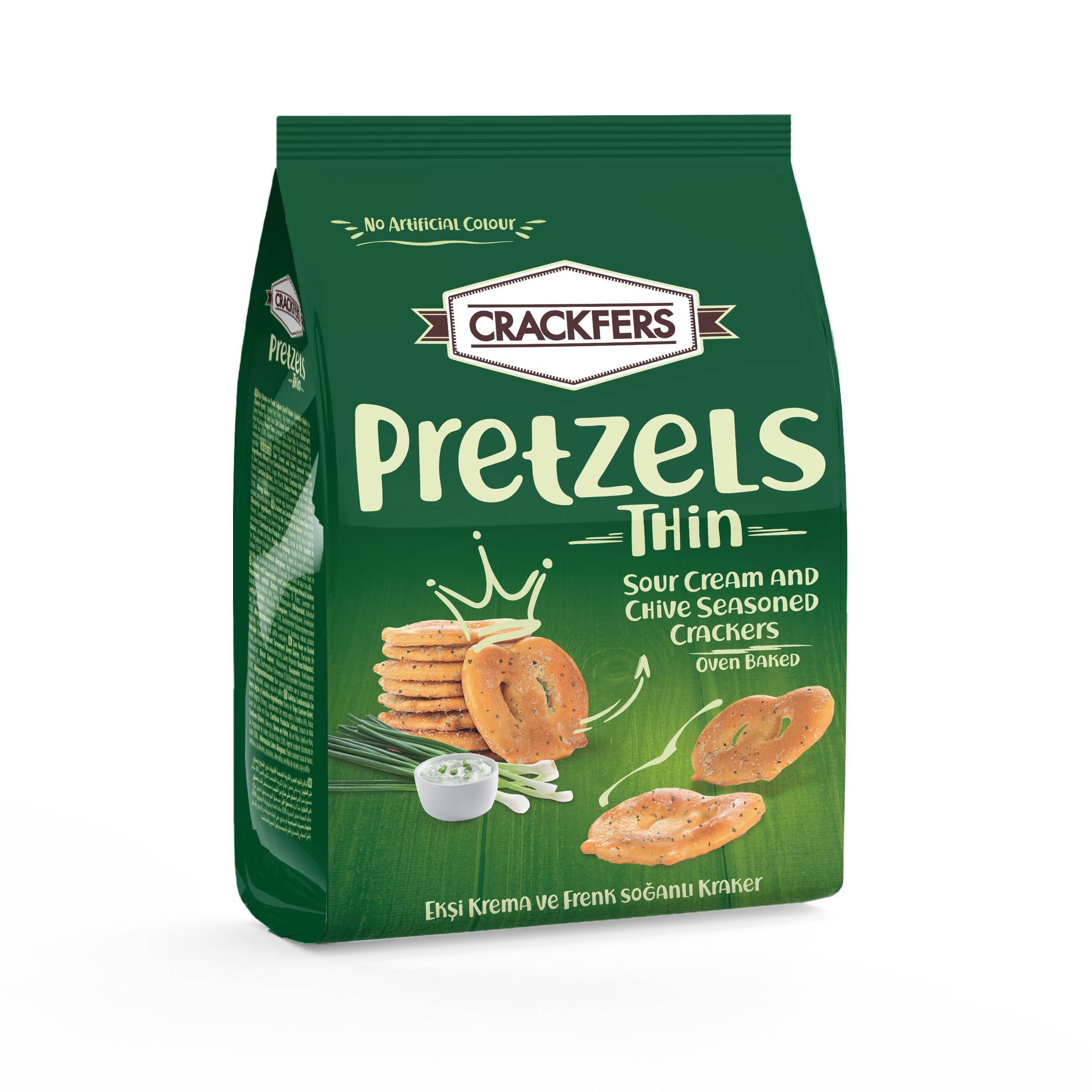 Crackfers Pretzel Ekşi Krema ve Frenk Soğanlı 200 gr x 12 adet