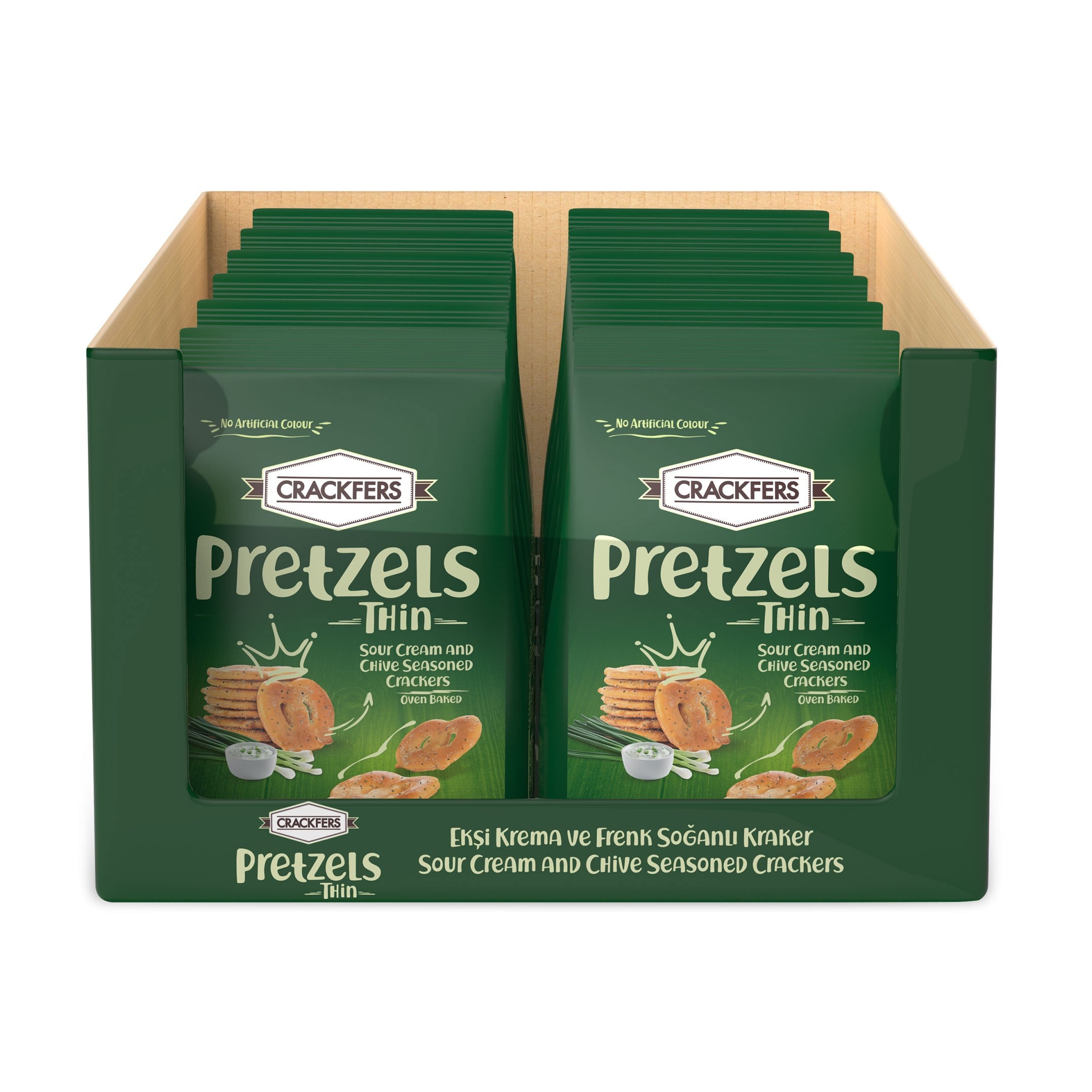 Crackfers Pretzel Ekşi Krema ve Frenk Soğanlı 200 gr x 12 adet