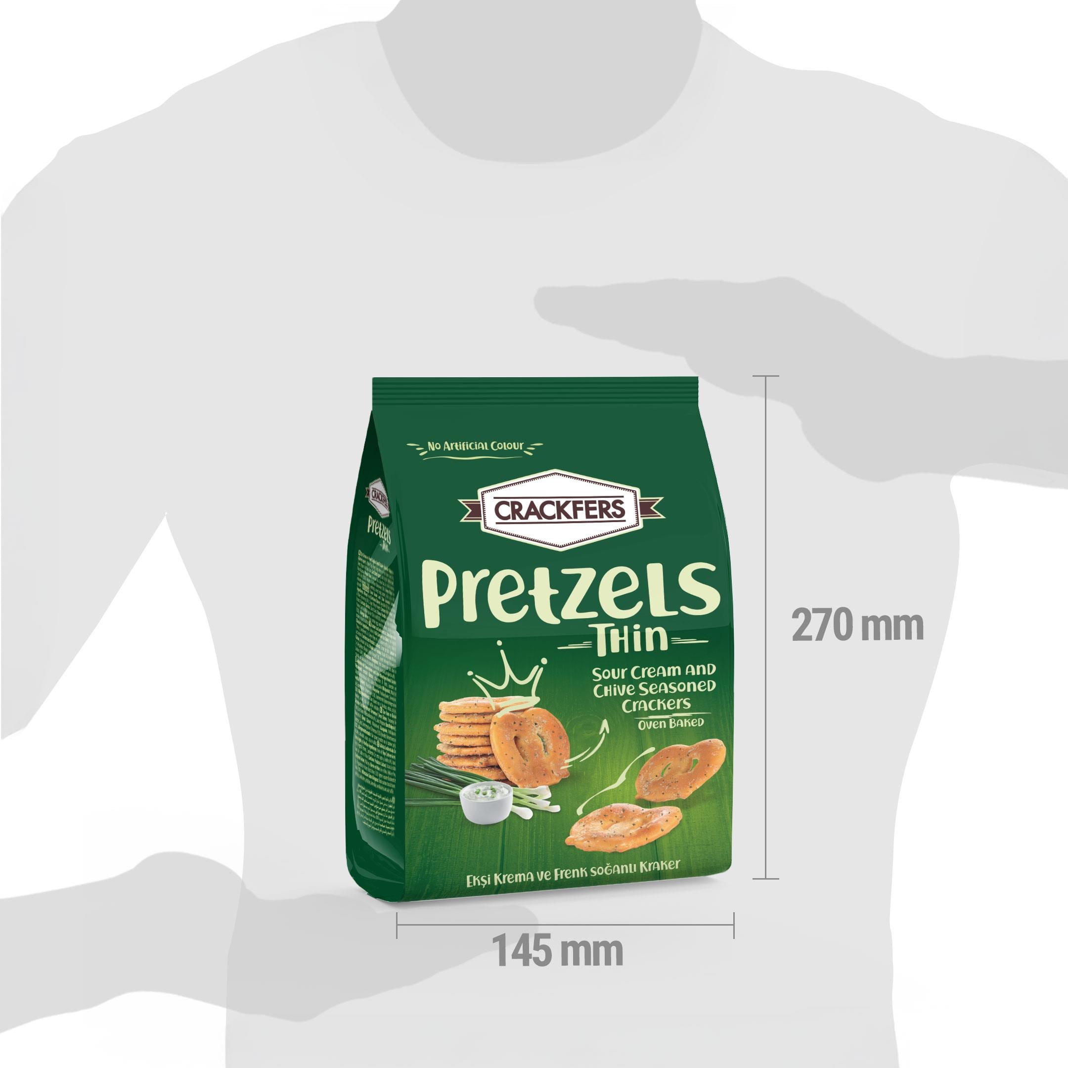 Crackfers Pretzel Ekşi Krema ve Frenk Soğanlı 200 gr x 2 adet
