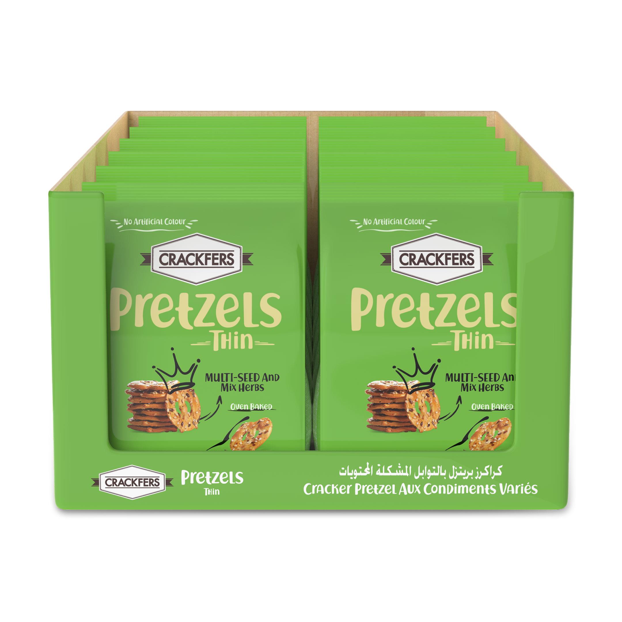 Crackfers Pretzel with Mixed Seasoning 200 g x 12 Pieces