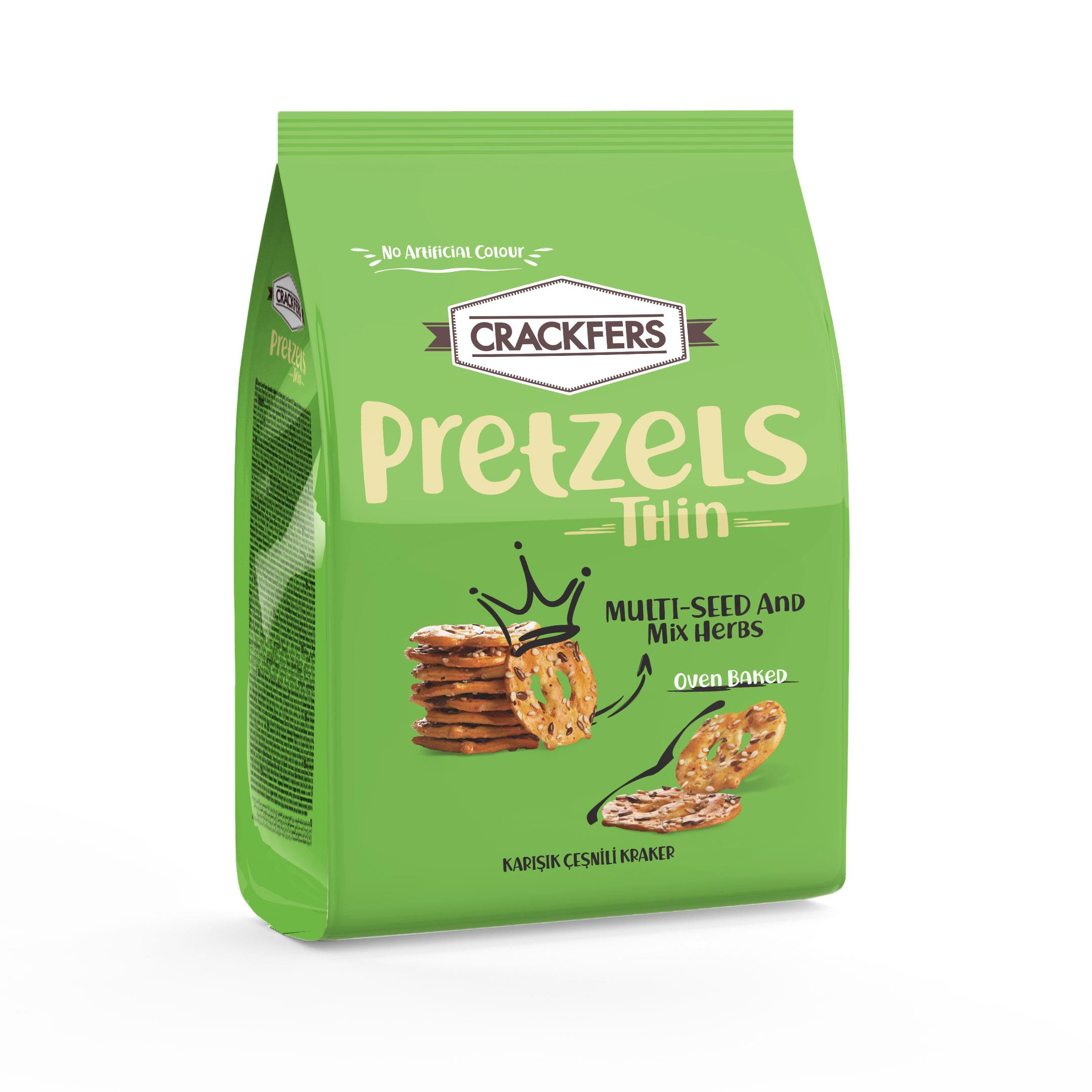 Crackfers Pretzel with Mixed Seasoning 200 g x 12 Pieces