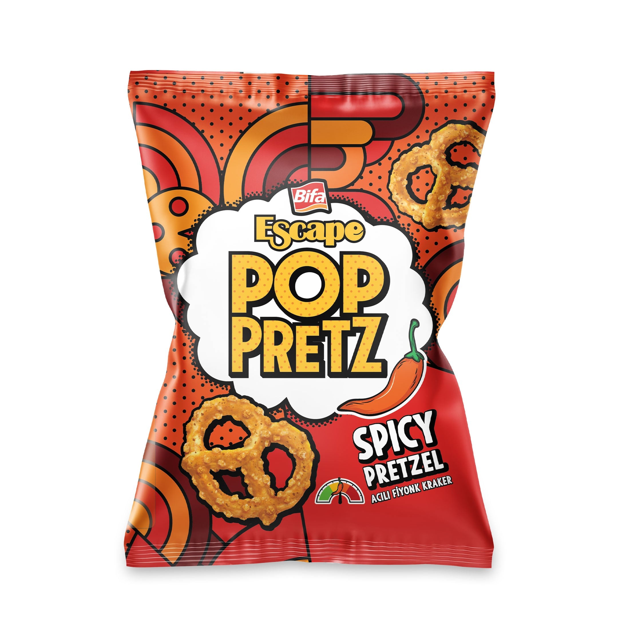 Poppretz Acılı Pretzel Kraker Acılı 50 gr x 24 Adet