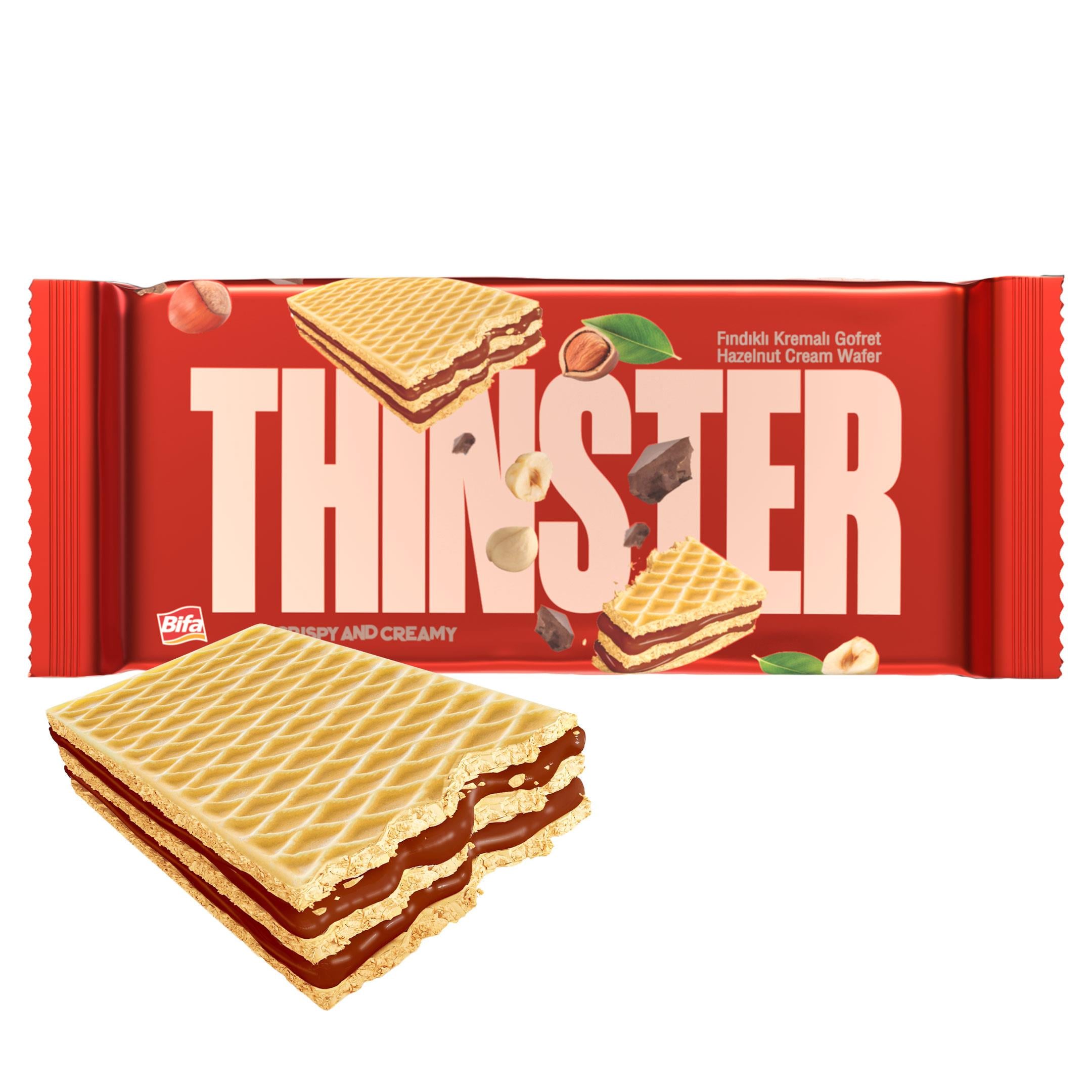 Thinster Fındık Kremalı Gofret 55 gr x 24 adet
