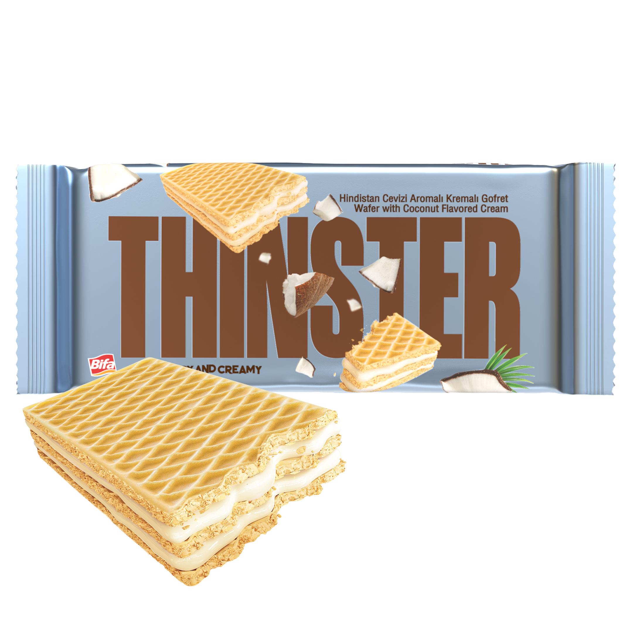 Thinster Hindistan Cevizli Kremalı Gofret 55 gr x 24 adet