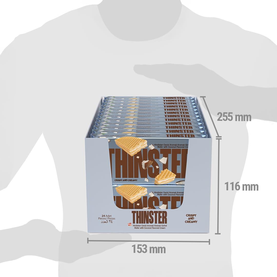 Thinster Hindistan Cevizli Kremalı Gofret 55 gr x 24 adet