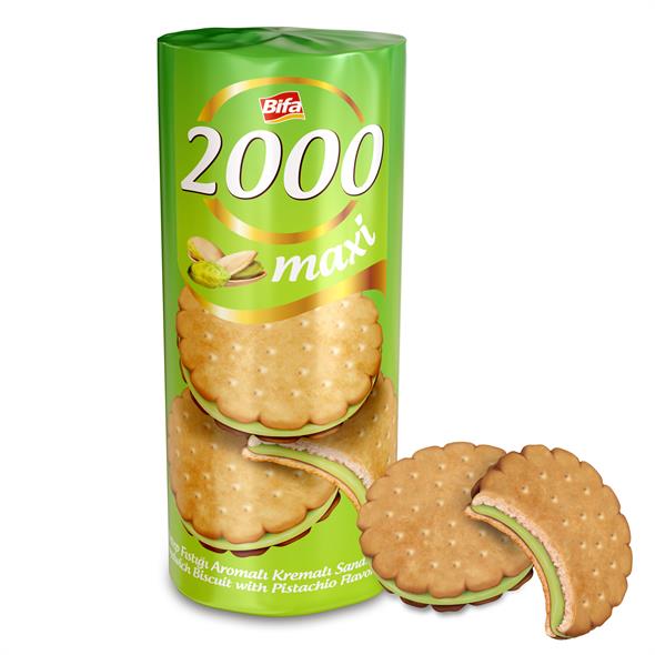 Bifa 2000 Antep Fıstıklı Kremalı Sandviç Bisküvi 500gr