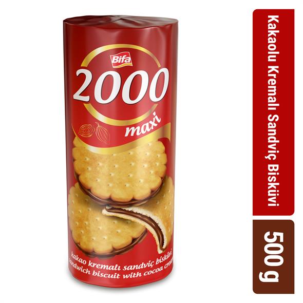 Bifa 2000 Kakaolu Kremalı Sandviç Bisküvi 500gr