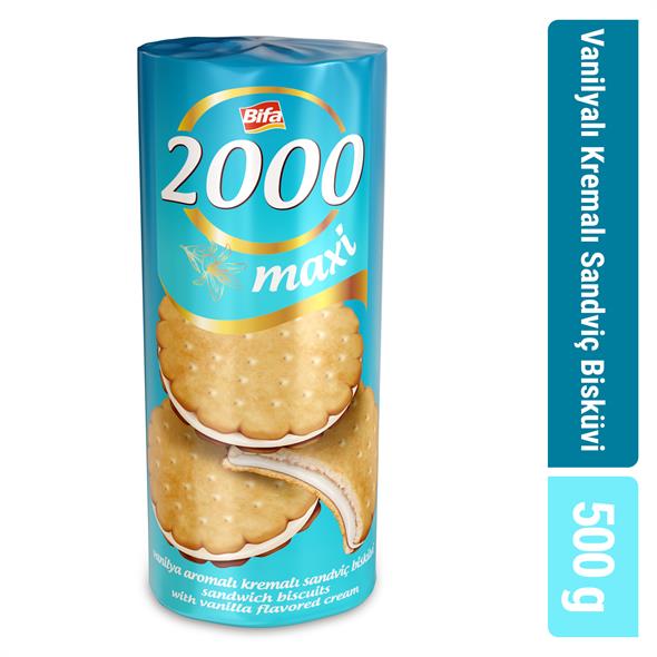 Bifa 2000 Vanilyalı Kremalı Sandviç Bisküvi 500gr