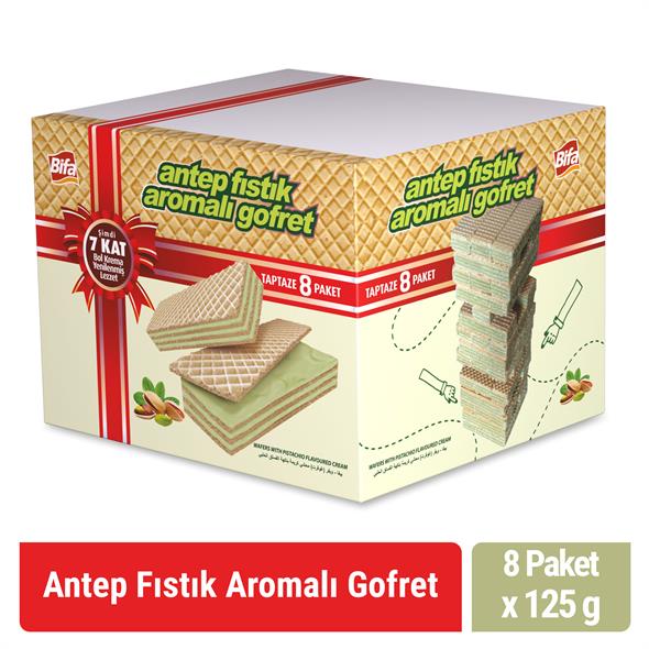 Bifa Antep Fıstık Aromalı Kremalı Gofret 1000 gr