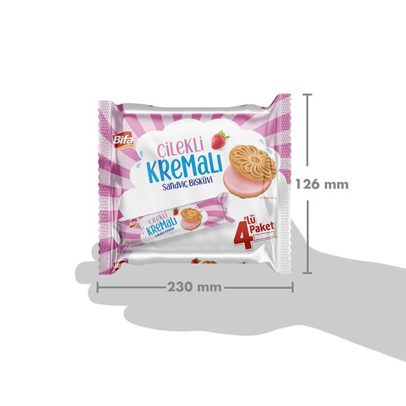Bifa Çilekli Kremalı Sandviç Bisküvi 240 gr x 2 adet