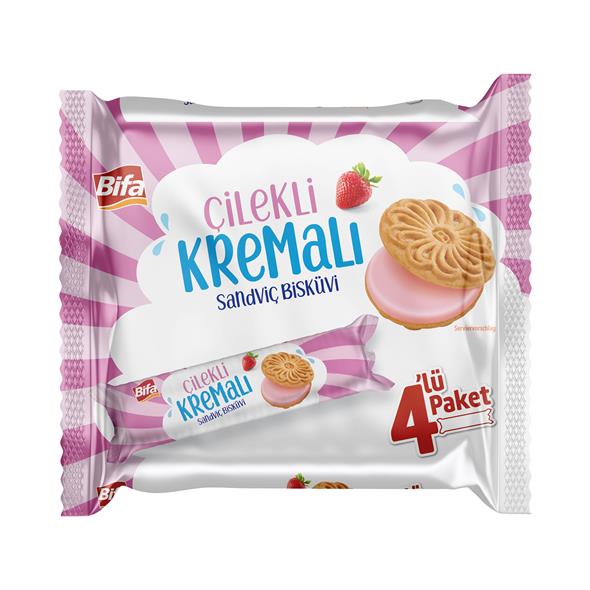 Bifa Çilekli Kremalı Sandviç Bisküvi 240 gr x 2 adet