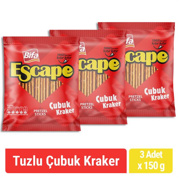 Bifa Escape Tuzlu Çubuk Kraker 150 gr x 3 Adet