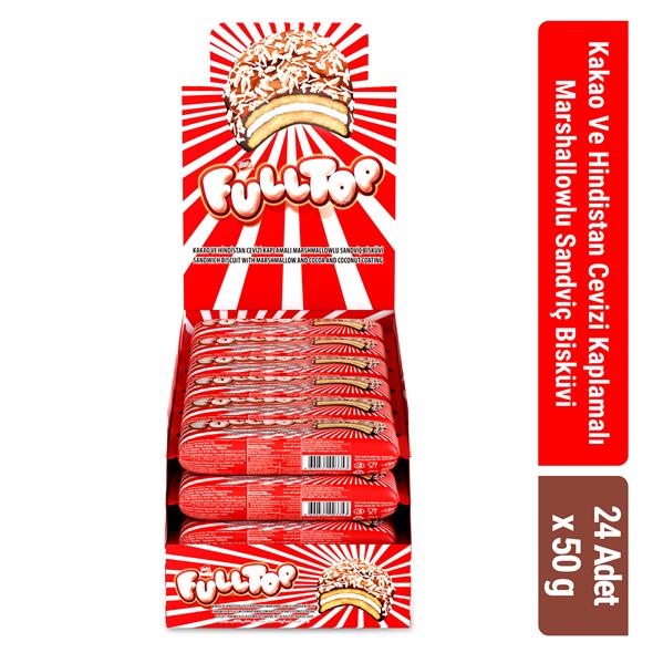 Bifa Fulltop Kakao Ve Hindistan Cevizi Kaplamalı Marshmallowlu Sandviç Bisküvi 50 gr x 24 Adet