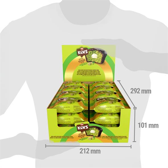 Bifa Keks Cupy Kek Kakao Kaplamalı Antep Fıstığı Aromalı Kremalı Kek 45 gr x 24 Adet