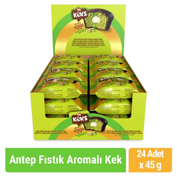 Bifa Keks Cupy Kek Kakao Kaplamalı Antep Fıstığı Aromalı Kremalı Kek 45 gr x 24 Adet