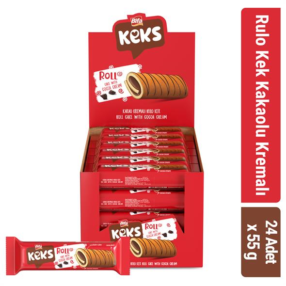 Bifa Keks Kakao Kremalı Rulo Kek 50 gr x 24 Adet