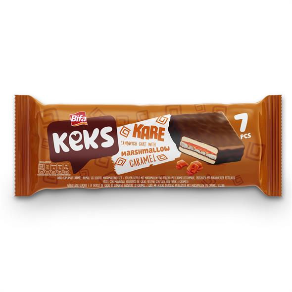 Bifa Keks Kare Karamelli Marshmallowlu Sandviç Kek175 gr x 2 Adet