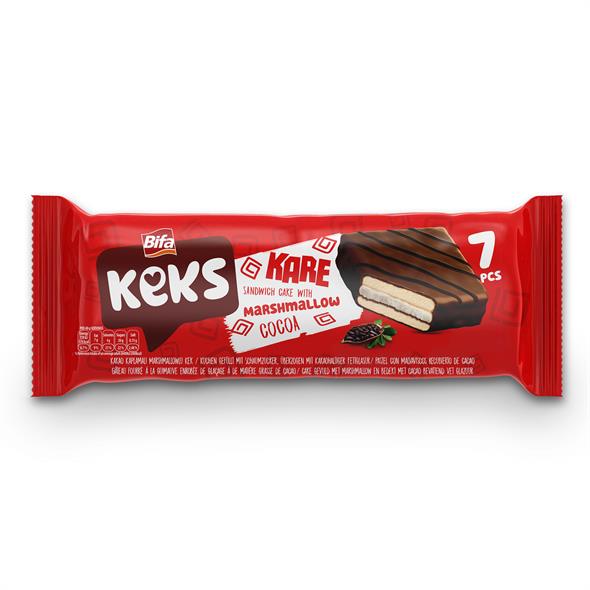 Bifa Keks Kare Kakaolu Marshmallowlu Sandviç Kek 175 gr x 2 Adet