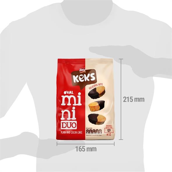 Bifa Keks Mini Oval Kek Sade ve Kakaolu 170 gr x 2 Adet