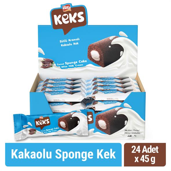 Bifa Keks Sponge Kek Kakaolu 45 gr x 24 adet