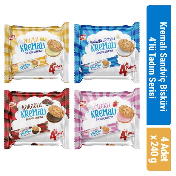 Bifa Kremalı Sandviç Bisküvi 4’lü Tadım Serisi