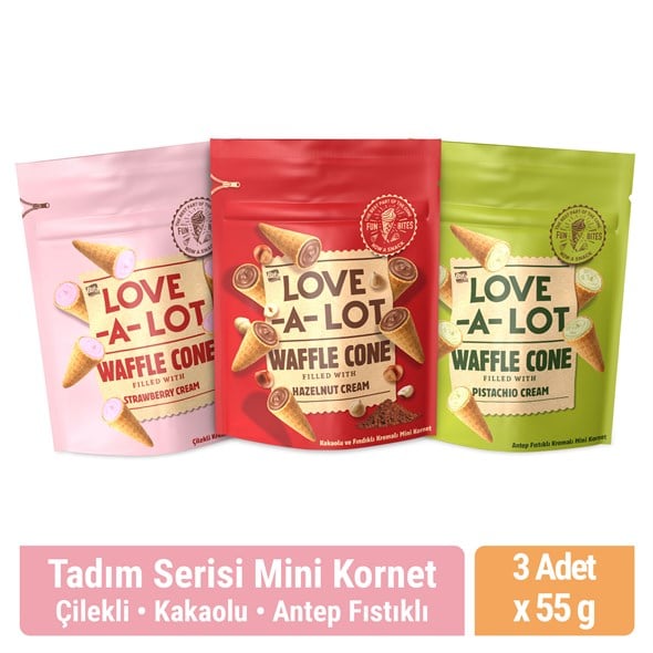 Love-A-Lot Mini Kornet 3lü Tadım Serisi 55 gr x 3 adet