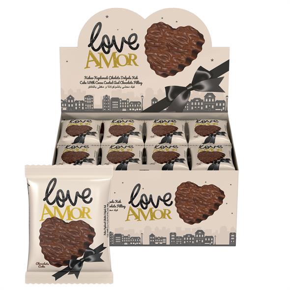 Bifa Love Amor Kaplamalı Çikolata Dolgulu Kek 55 gr x 24 Adet