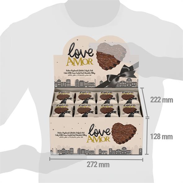 Bifa Love Amor Kaplamalı Çikolata Dolgulu Kek 55 gr x 24 Adet
