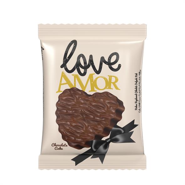 Bifa Love Amor Kaplamalı Çikolata Dolgulu Kek 55 gr x 24 Adet
