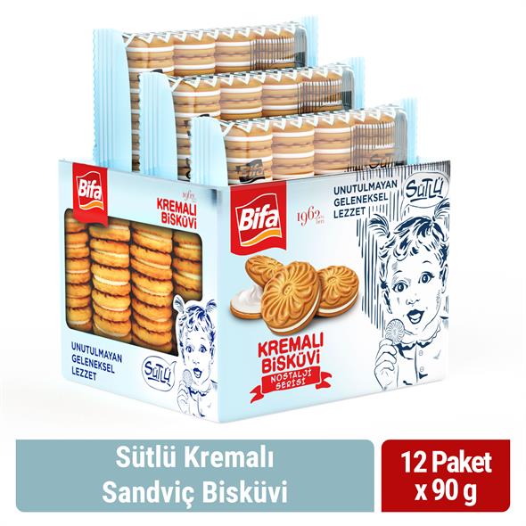 Bifa Nostalji Sütlü Kremalı Sandviç  Bisküvi 1080 gr