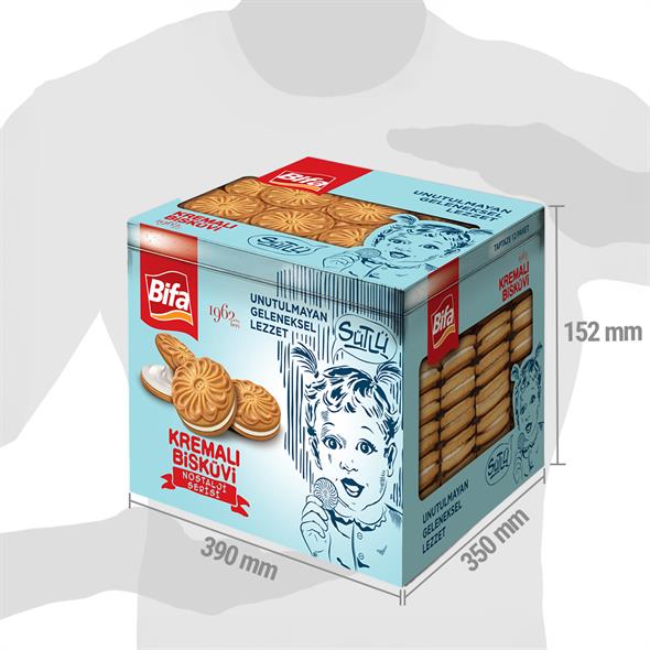 Bifa Nostalji Sütlü Kremalı Sandviç  Bisküvi 1080 gr