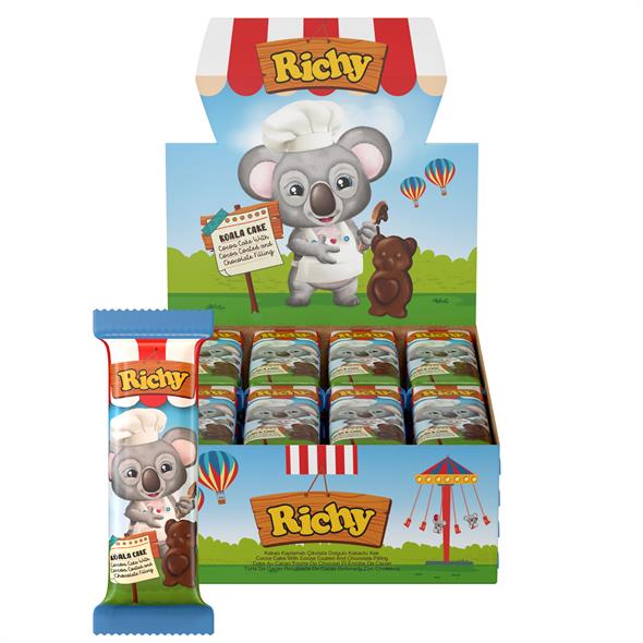 Bifa Richy Kaplamalı Çikolata Dolgulu Kakaolu Kek 55 gr x 24 Adet